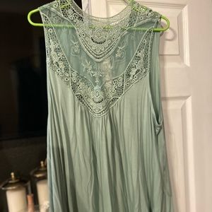 Sage lace top